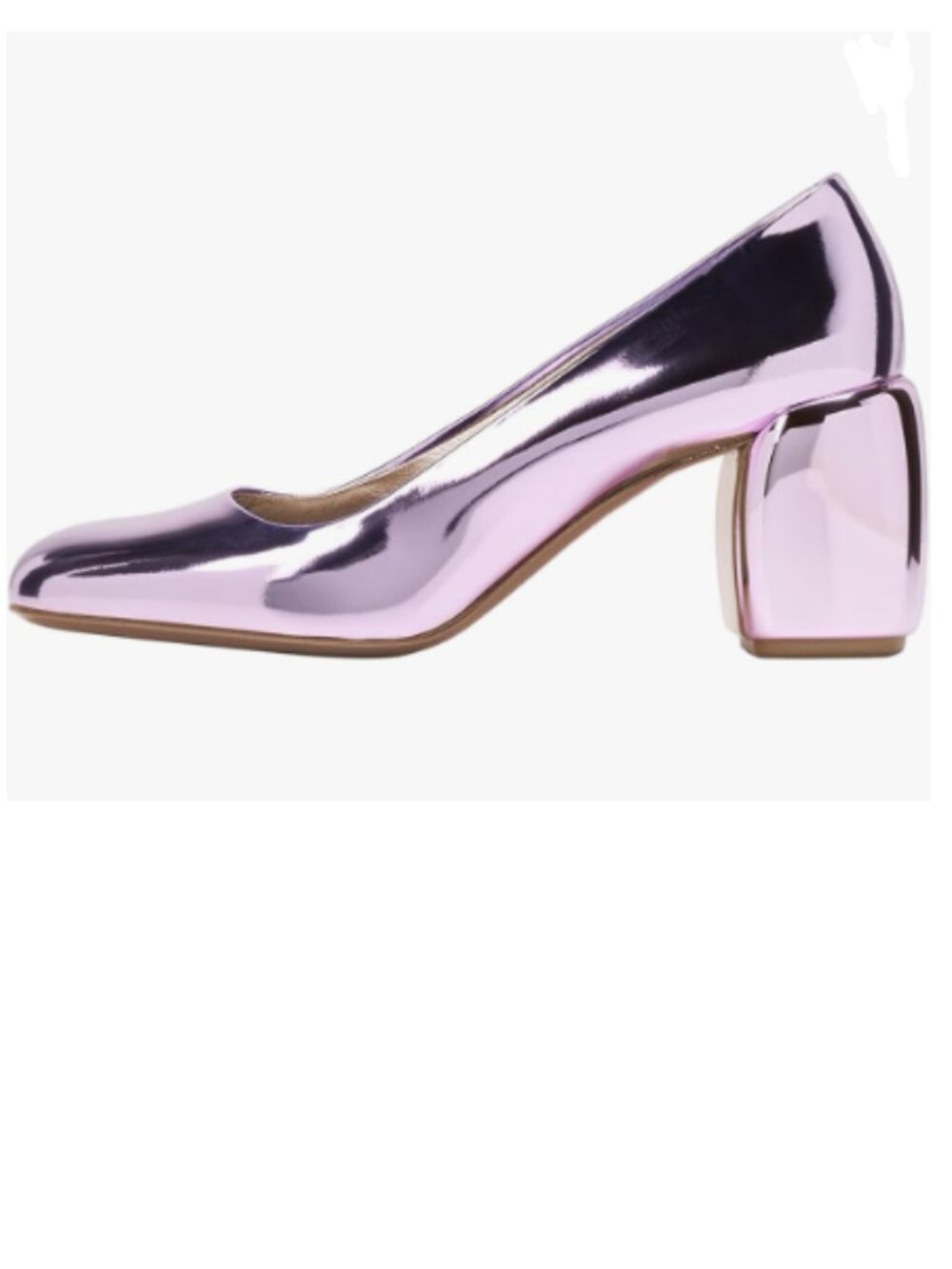 YDN Metallic Pink Block Heel Pumps